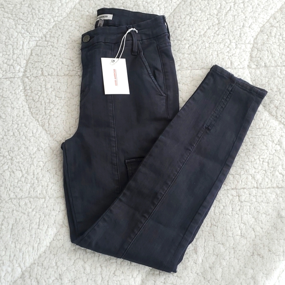 6. Good American Good Legs Cargo Jeans Washed Black
